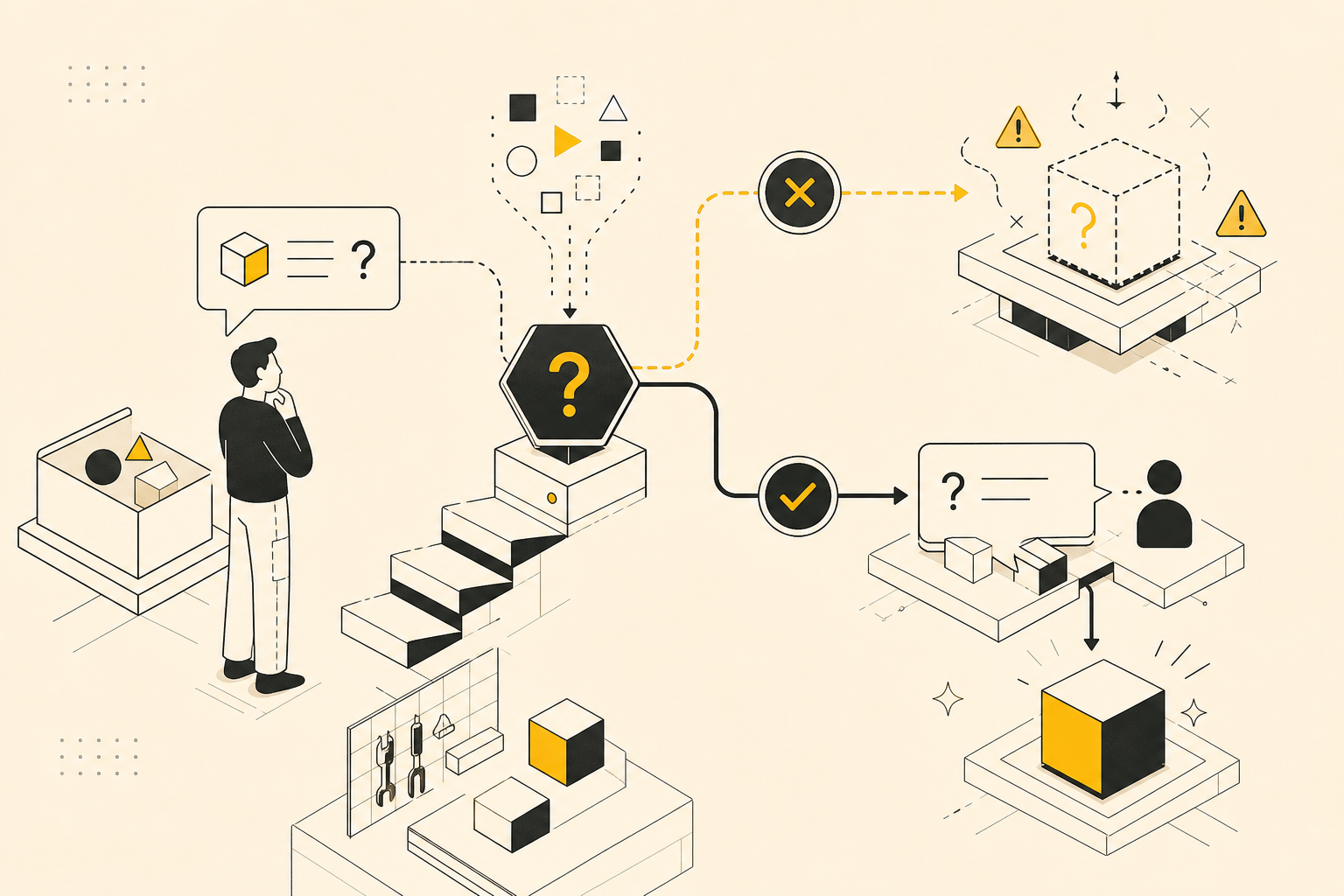 Illustration for When Should an AI Feature Ask a Follow-Up Question Instead of Guessing?